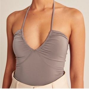 Abercrombie & Fitch Ruched Halter Bodysuit |  Size Small